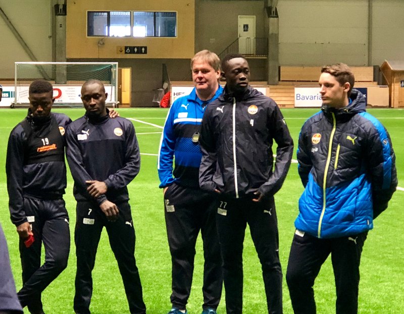 Alfred Sankoh tilbake på Godset-trening.