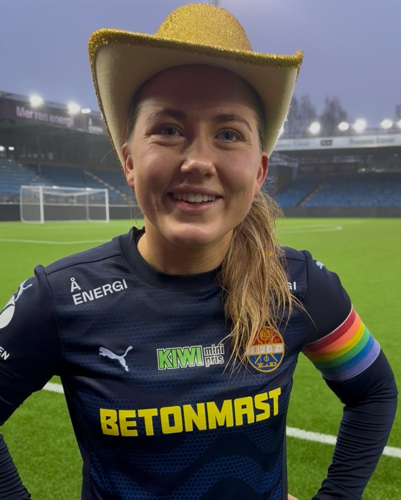 Kaptein Maiken Hoveslås etter seieren over Haugesund