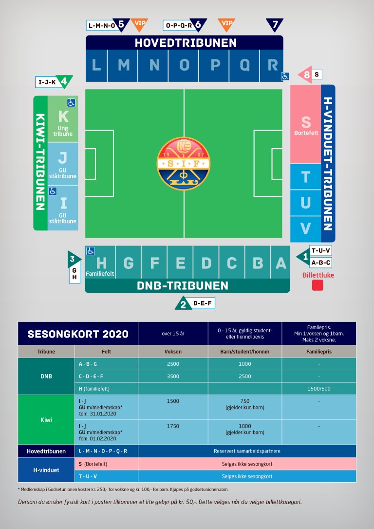 Priskart sesongkort 2020 Eliteserien