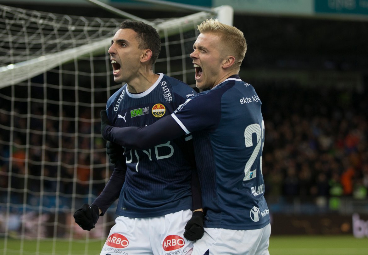 Videre til cupfinale: Ulland sammen med hattrick-helt Mos Abdellaoue i 3-0-seieren over Lillestrøm i semifinalen i cupen.