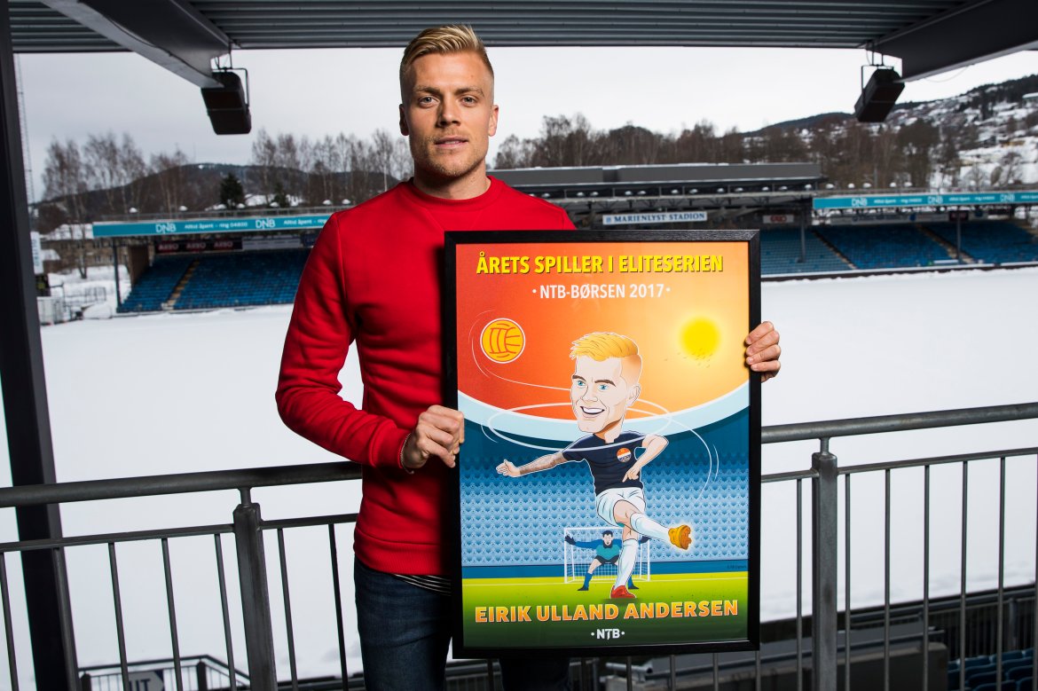 Årets spiller i Eliteserien: Med elleve mål og seks målgivende ble Eirik Ulland Andersen kåret av NTB til årets spiller i Eliteserien i 2017.